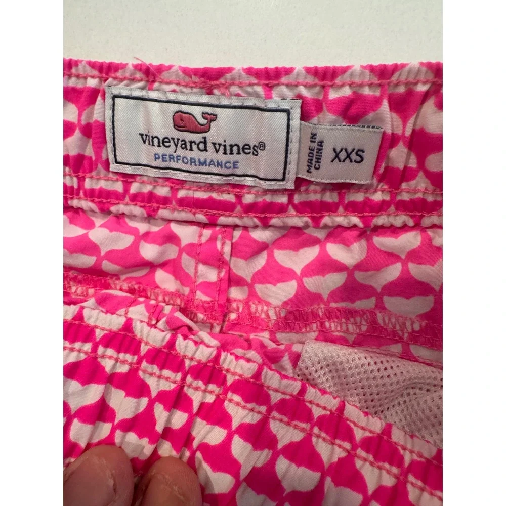 Vineyard Vines Performance Shorts Womens XXS Pink Whale Tail Print Drawstring